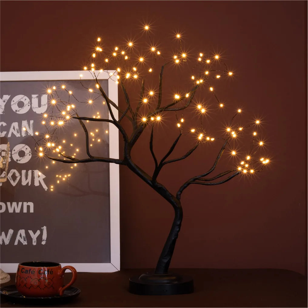 מנורת עץ עם מגע, אידיאלית לעיצוב ביתי וחגיגות